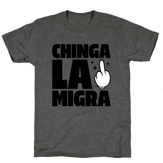 Chinga La Migra Finger Unisex Triblend Tee