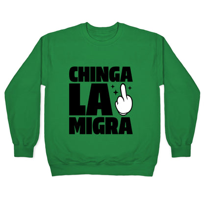 Chinga La Migra Finger Crewneck Sweatshirt