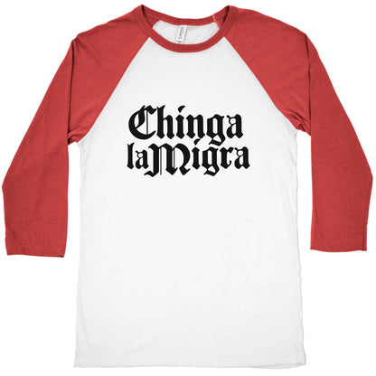 Chinga La Migra Fuck ICE Baseball Tee