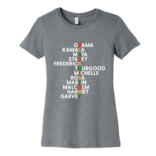 Black History Month Leaders Womens Cotton Tee