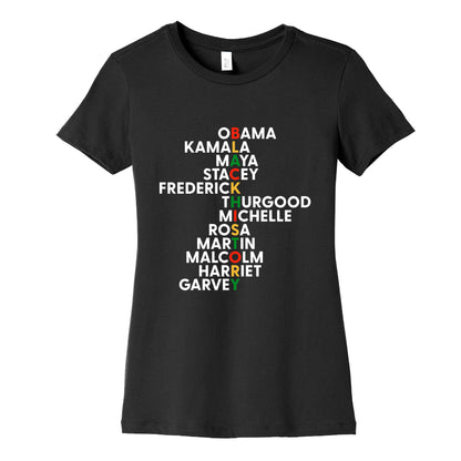 Black History Month Leaders Womens Cotton Tee