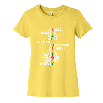 Black History Month Leaders Womens Cotton Tee