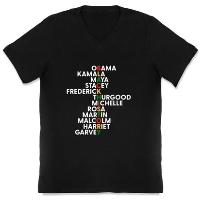 Black History Month Leaders V-Neck