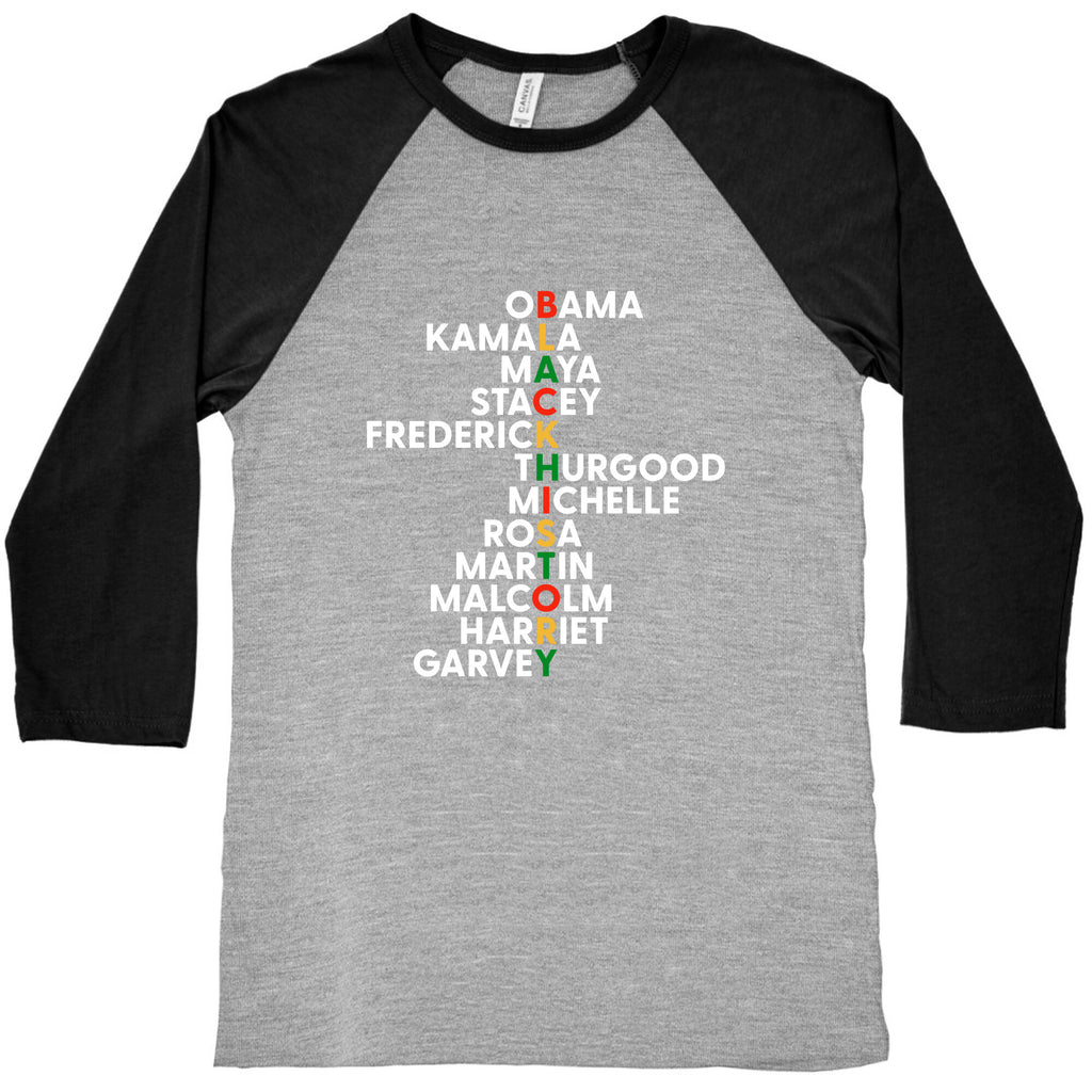 Black History Month Leaders Baseball Tee