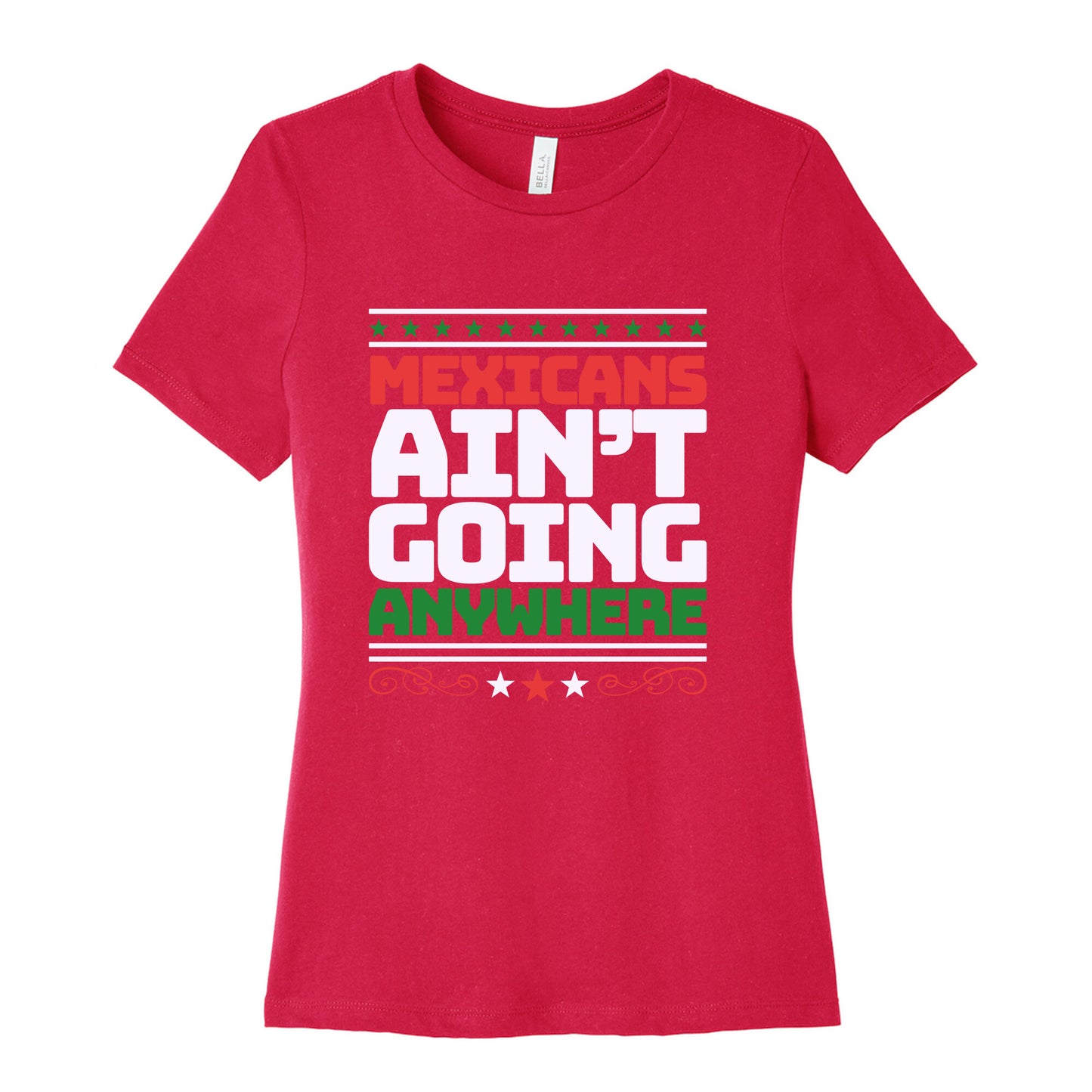 Mexicans Arent Going Anywhere MAGA Womens Relaxed Fit Cotton Tee