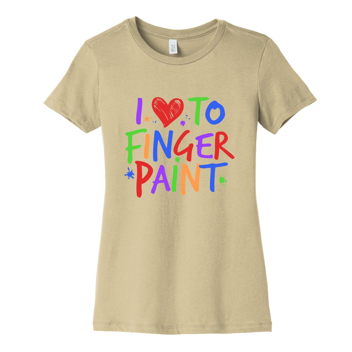 I Love To Finger Paint Couples 1 Womens Cotton Tee
