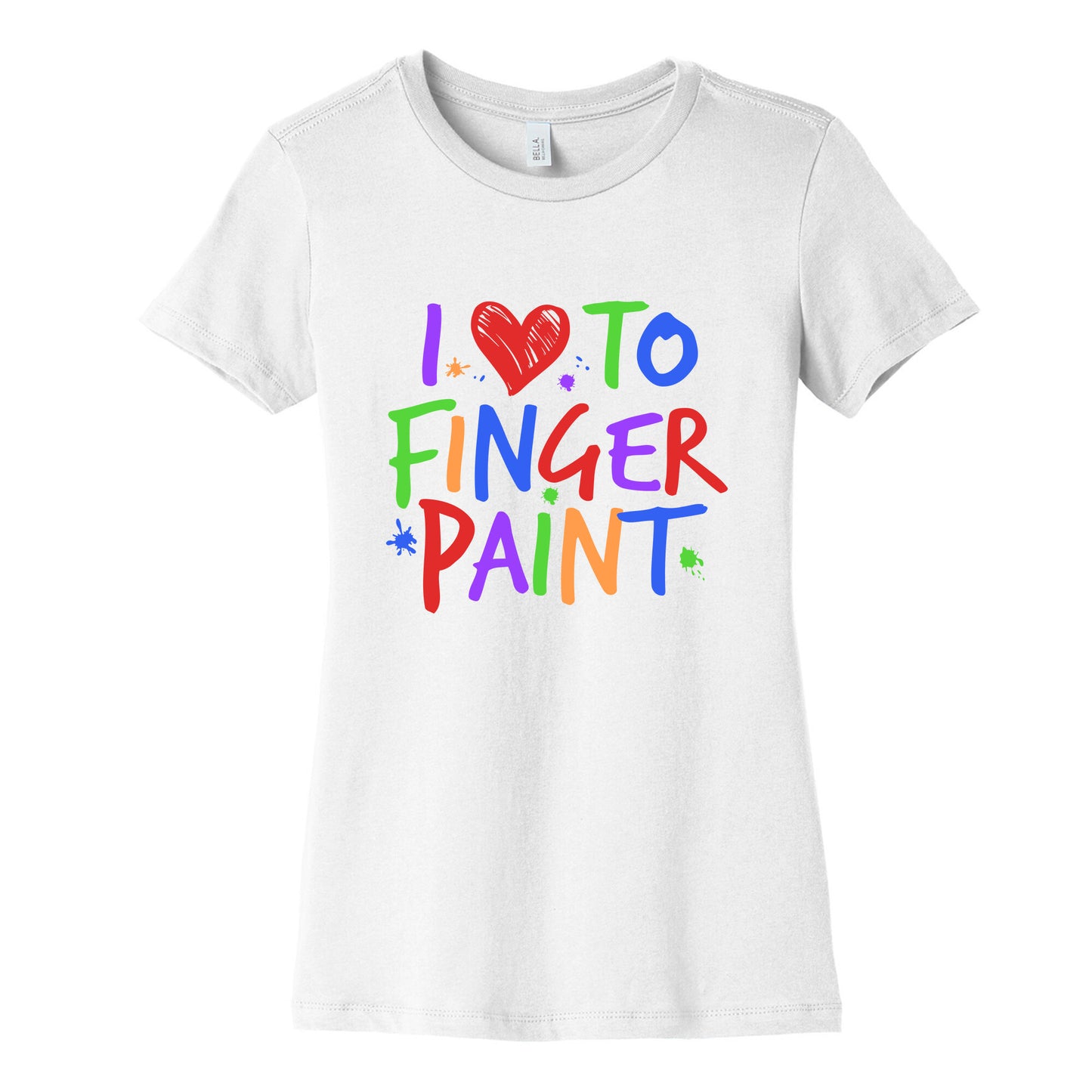 I Love To Finger Paint Couples 1 Womens Cotton Tee