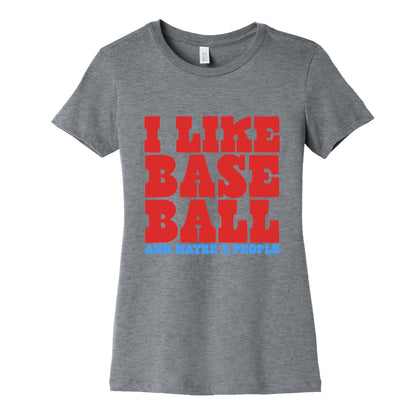 I Like Baseball Maybe 3 People Womens Cotton Tee