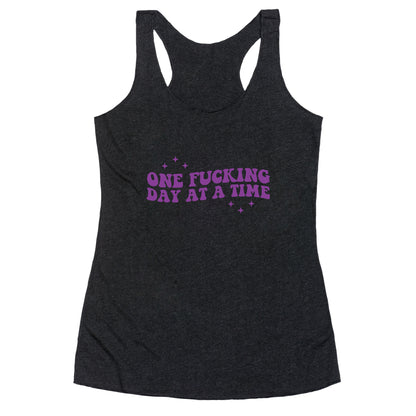 One Fucking Day At A Time Racerback Tank