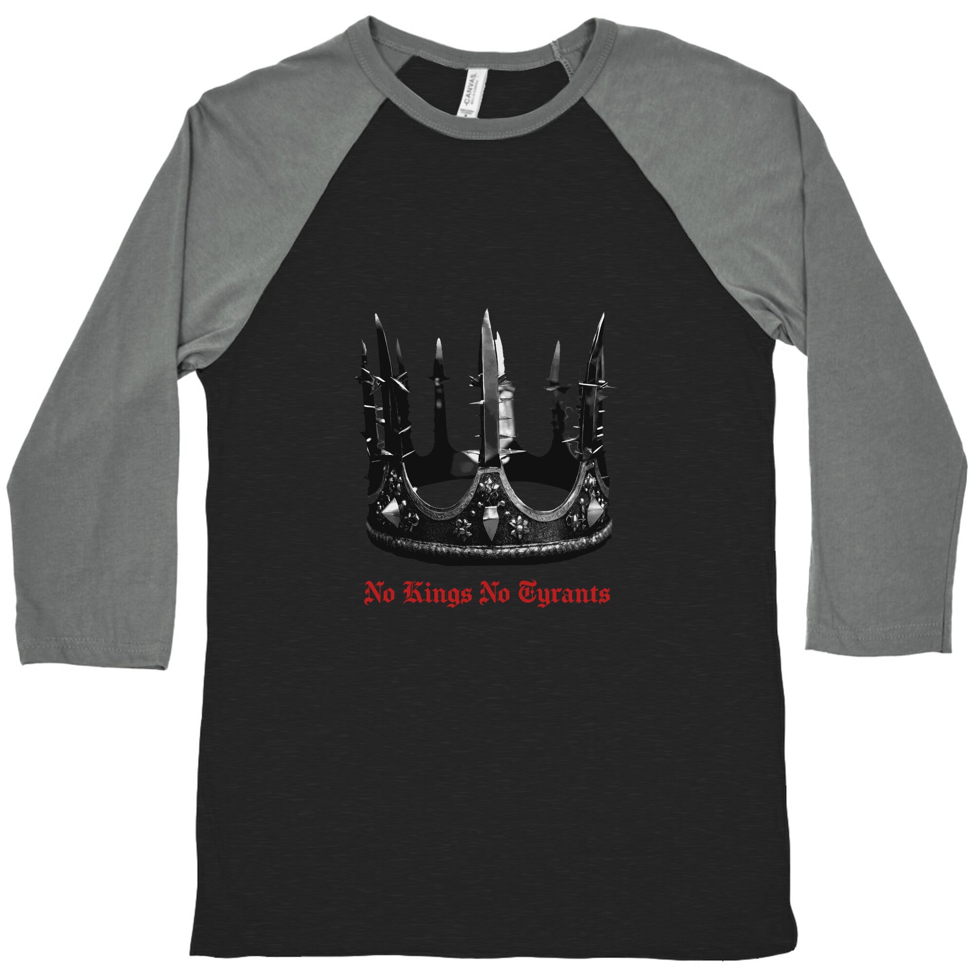 No Kings No Tyrants Crown Baseball Tee