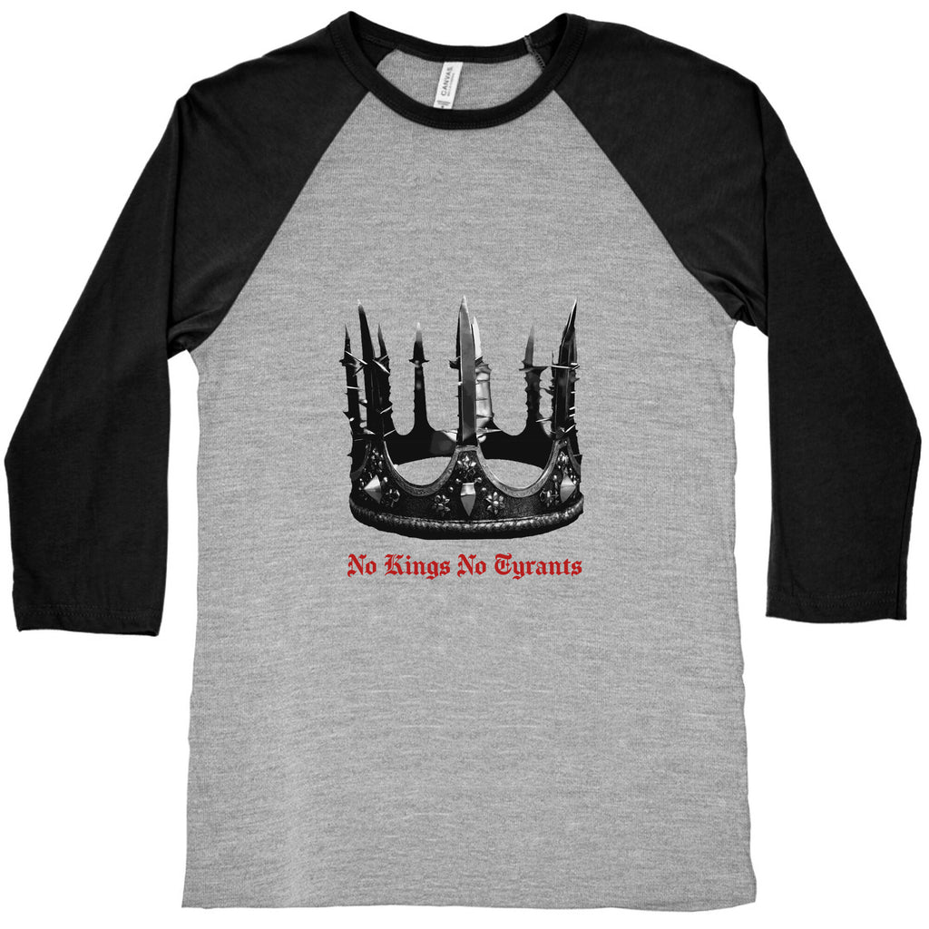 No Kings No Tyrants Crown Baseball Tee