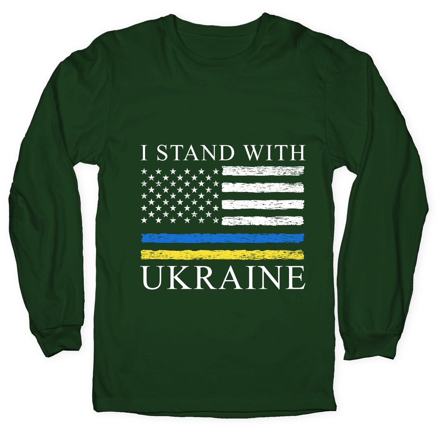 I Stand With Ukraine Flag Longsleeve Tee