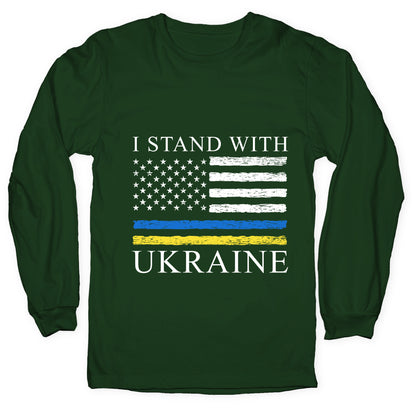 I Stand With Ukraine Flag Longsleeve Tee