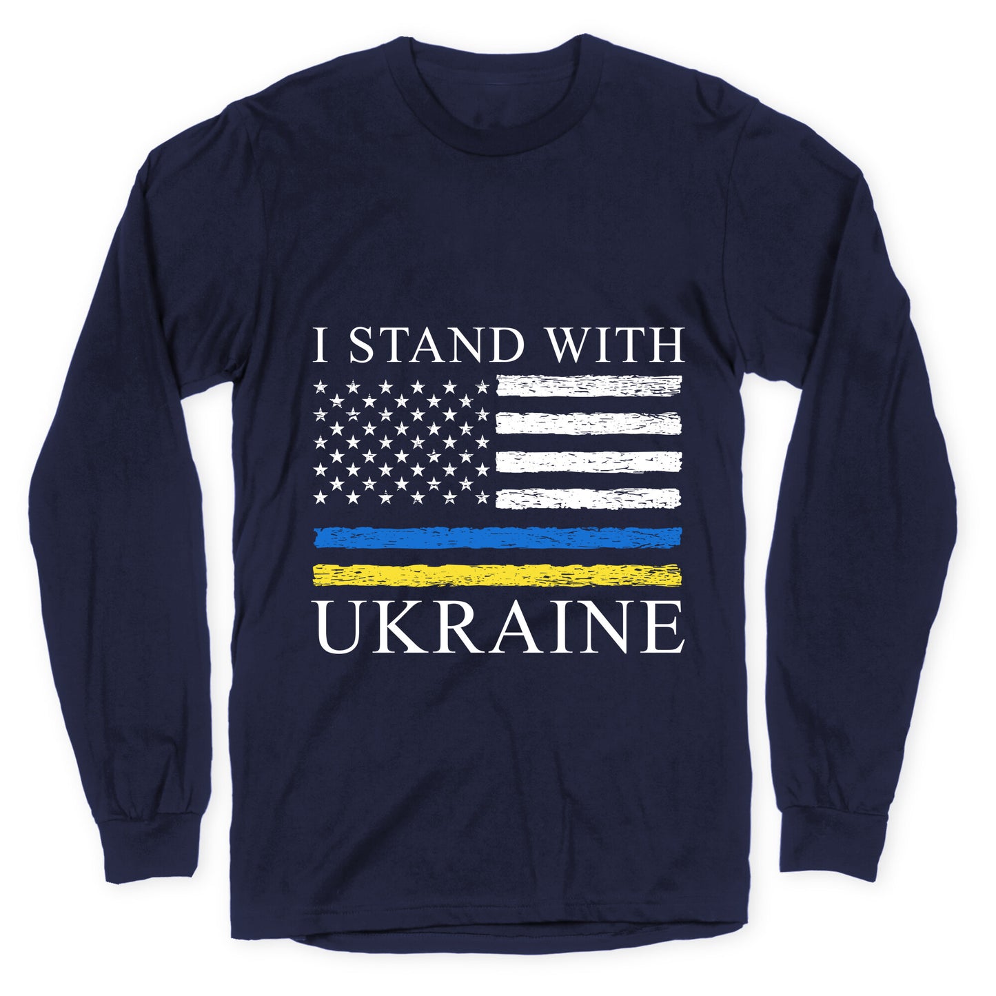I Stand With Ukraine Flag Longsleeve Tee