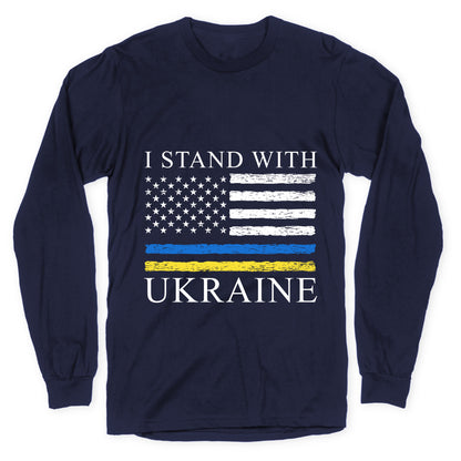 I Stand With Ukraine Flag Longsleeve Tee