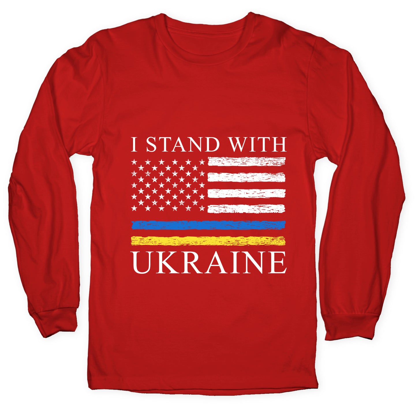I Stand With Ukraine Flag Longsleeve Tee
