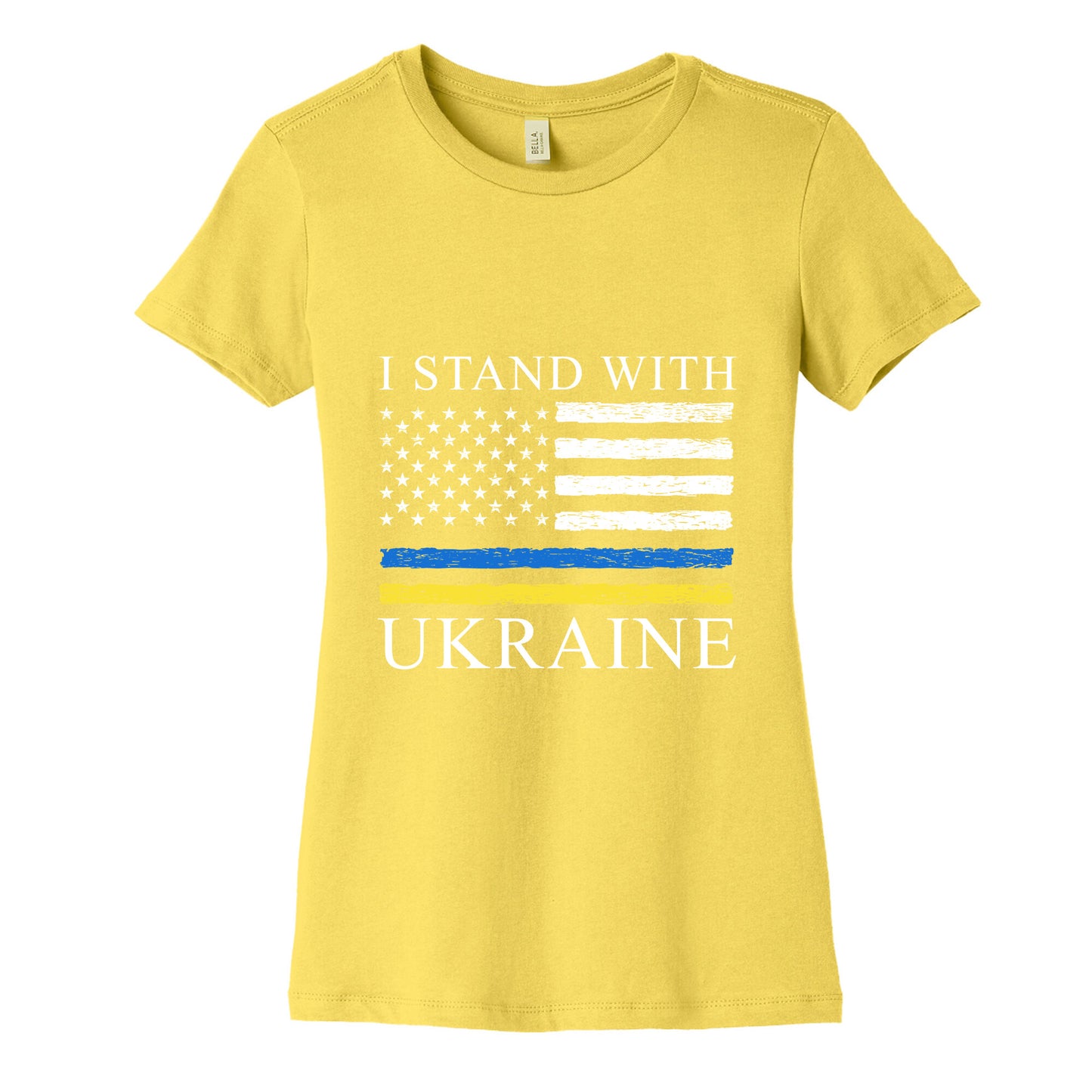 I Stand With Ukraine Flag Womens Cotton Tee