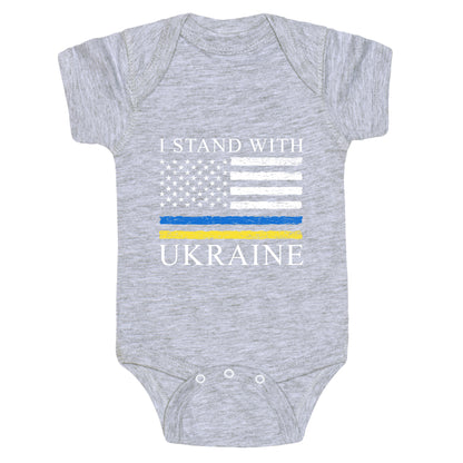 I Stand With Ukraine Flag Baby One-Piece