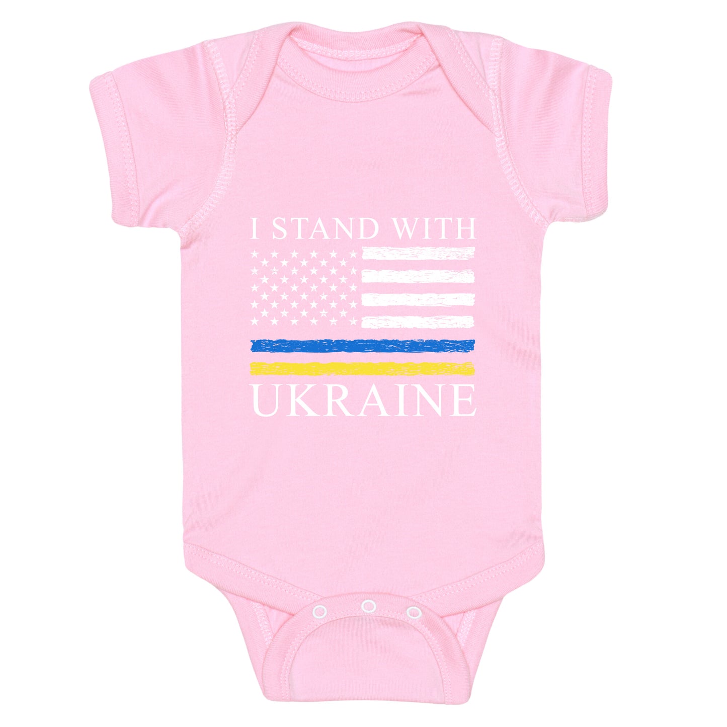 I Stand With Ukraine Flag Baby One-Piece