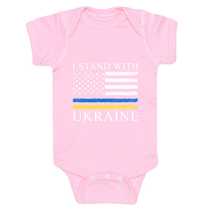 I Stand With Ukraine Flag Baby One-Piece