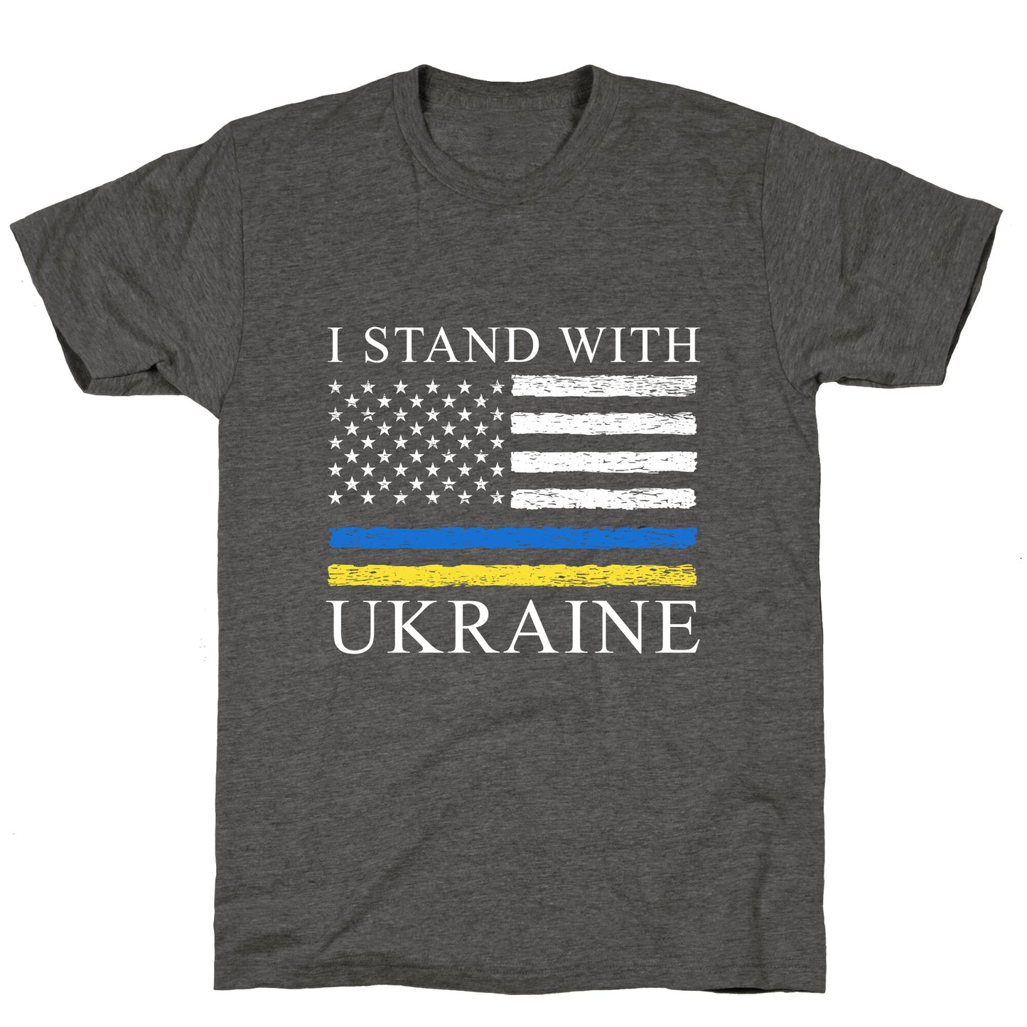 I Stand With Ukraine Flag Unisex Triblend Tee