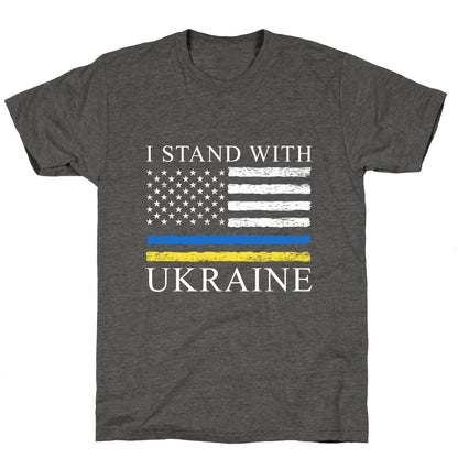 I Stand With Ukraine Flag Unisex Triblend Tee