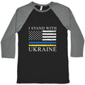I Stand With Ukraine Flag Baseball Tee