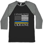 I Stand With Ukraine Flag Baseball Tee