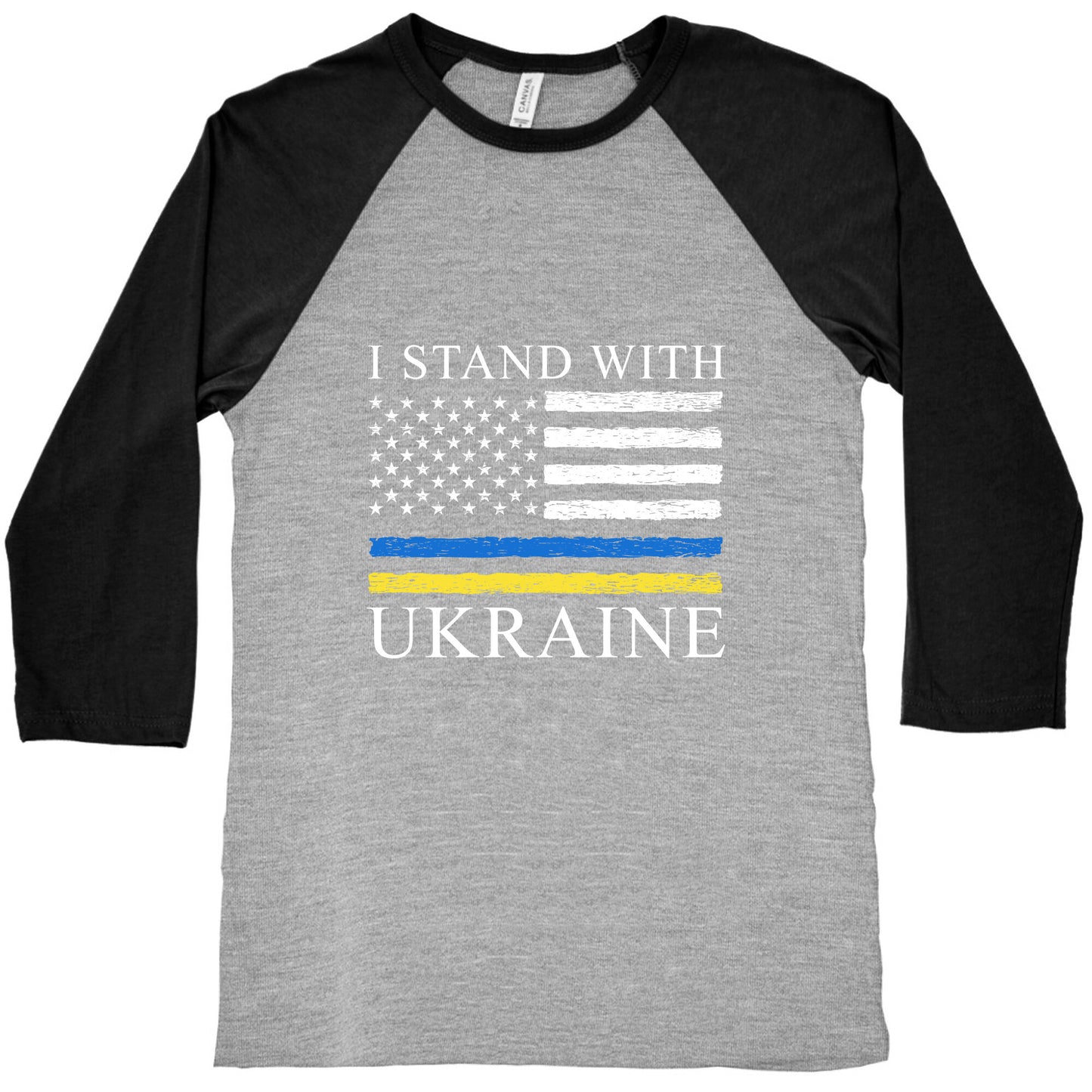 I Stand With Ukraine Flag Baseball Tee