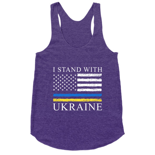 I Stand With Ukraine Flag Racerback Tank
