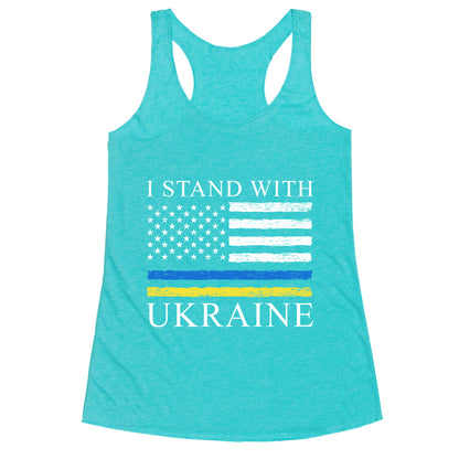 I Stand With Ukraine Flag Racerback Tank