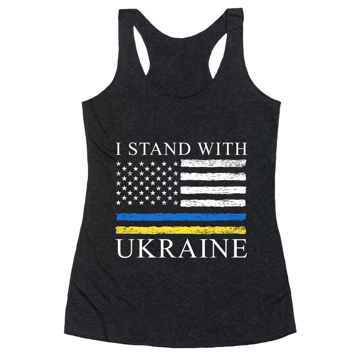 I Stand With Ukraine Flag Racerback Tank