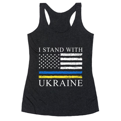 I Stand With Ukraine Flag Racerback Tank