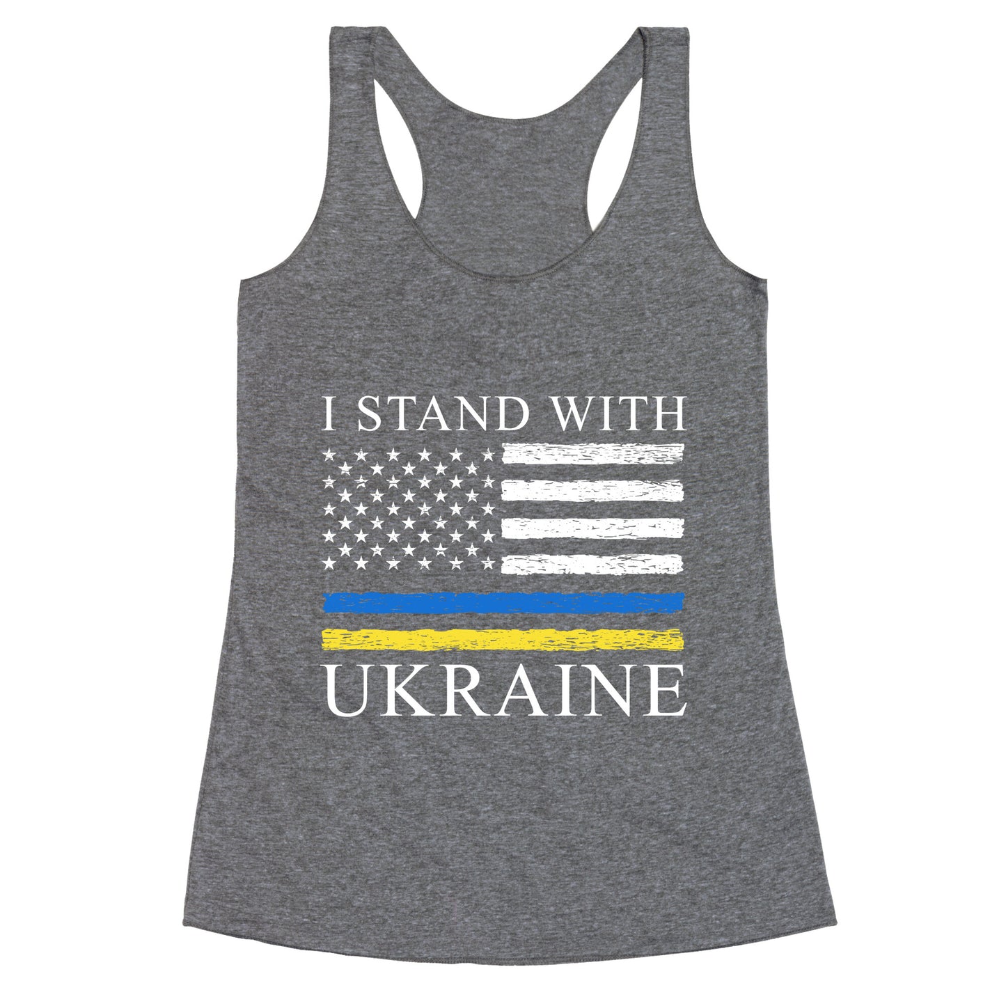 I Stand With Ukraine Flag Racerback Tank