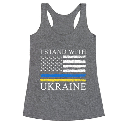 I Stand With Ukraine Flag Racerback Tank