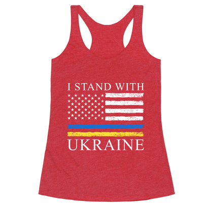 I Stand With Ukraine Flag Racerback Tank