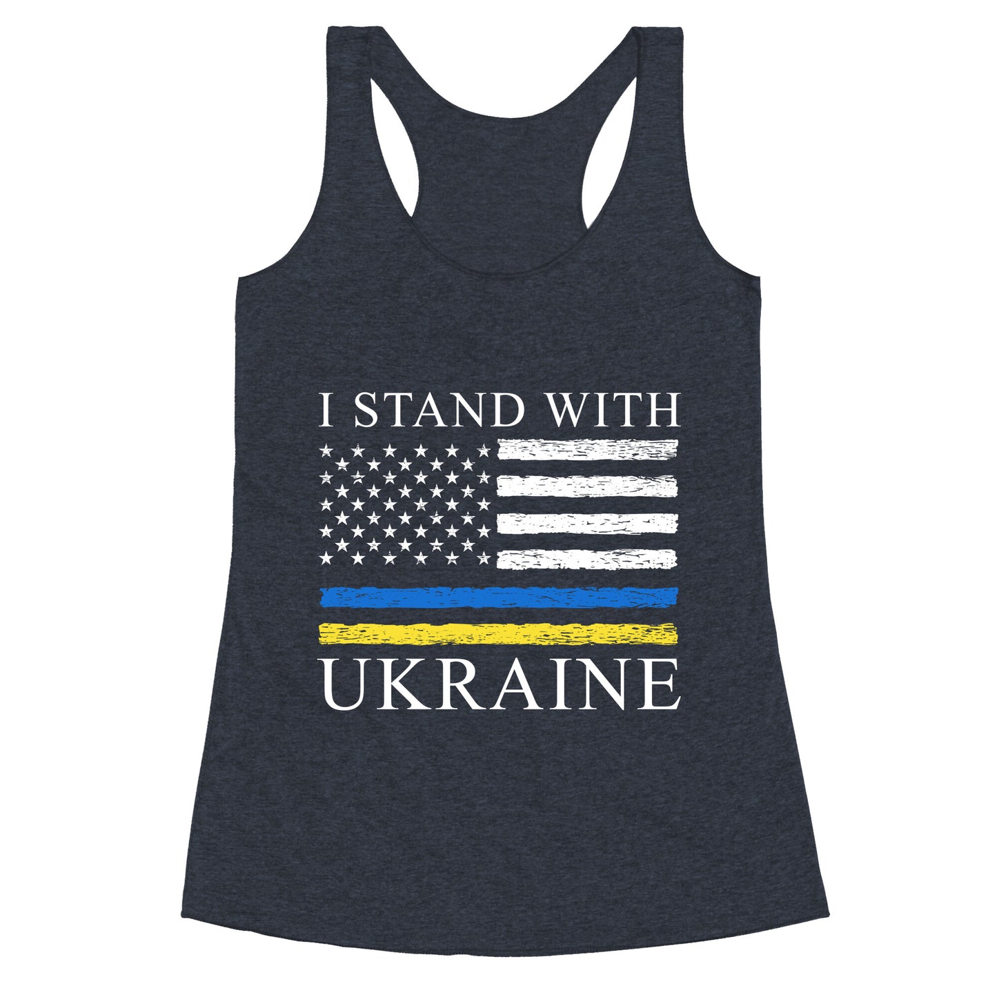 I Stand With Ukraine Flag Racerback Tank
