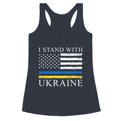 I Stand With Ukraine Flag Racerback Tank