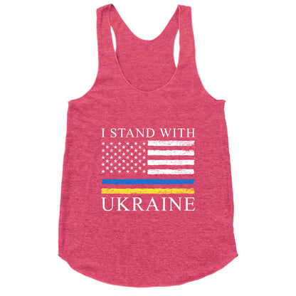 I Stand With Ukraine Flag Racerback Tank