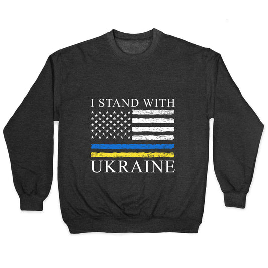 I Stand With Ukraine Flag Crewneck Sweatshirt
