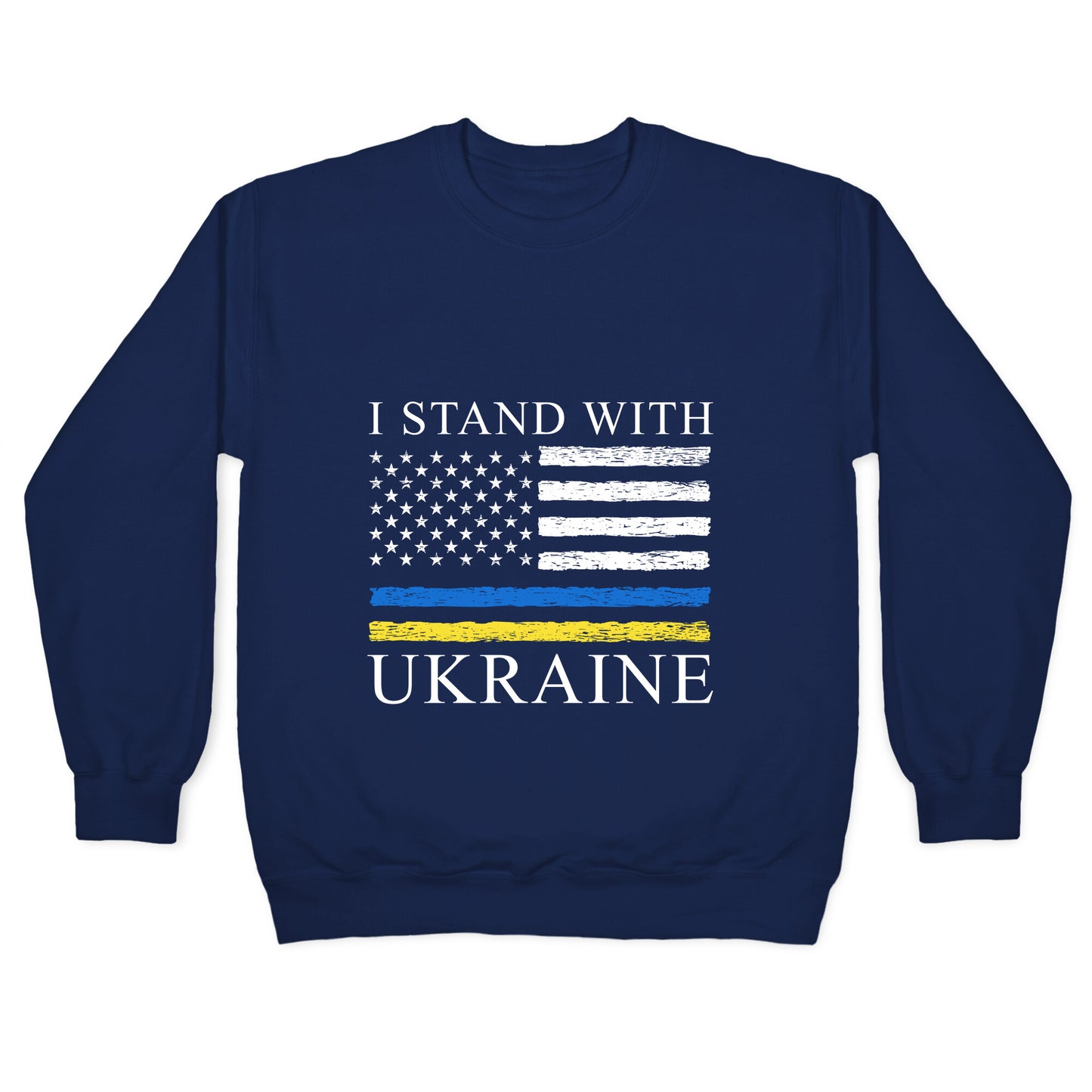 I Stand With Ukraine Flag Crewneck Sweatshirt