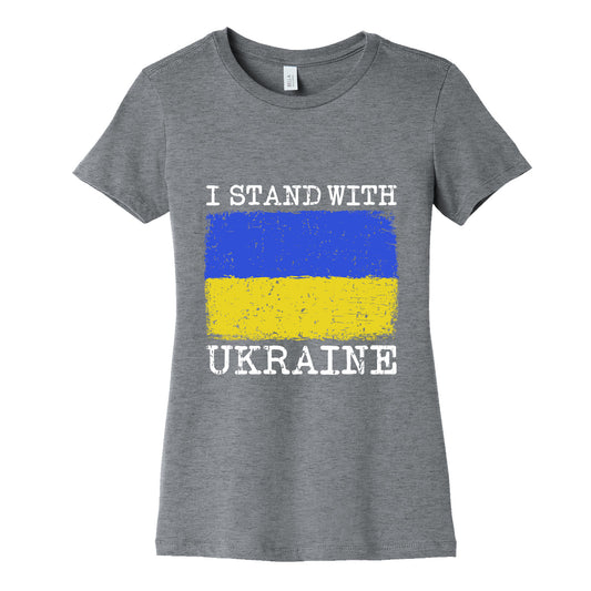 I Stand With Ukraine Womens Cotton Tee