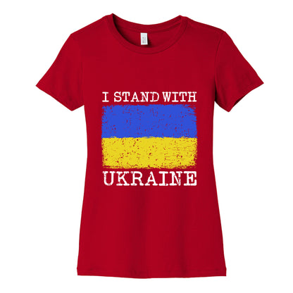 I Stand With Ukraine Womens Cotton Tee