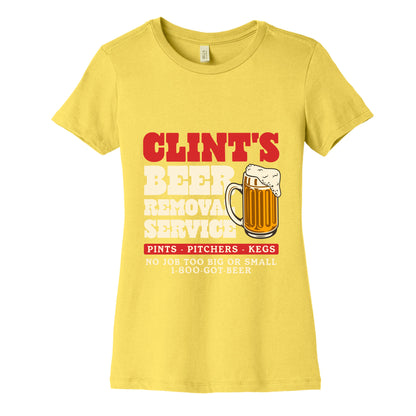 Clints Beer Removal Service Womens Cotton Tee