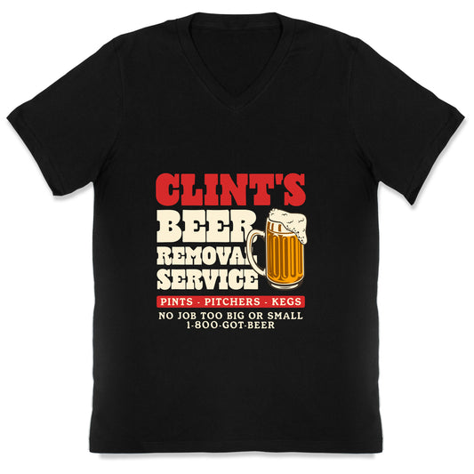 Clints Beer Removal Service V-Neck