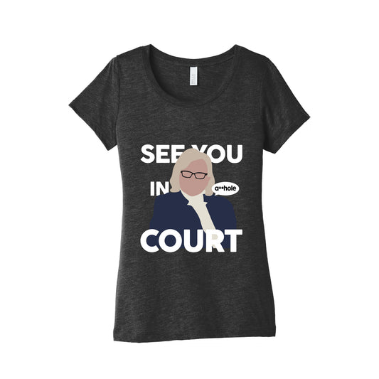 See You In Court Governor Janet Mills Womens Triblend Tee