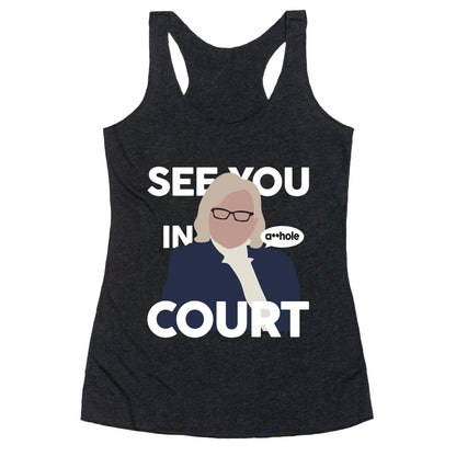 See You In Court Governor Janet Mills Racerback Tank