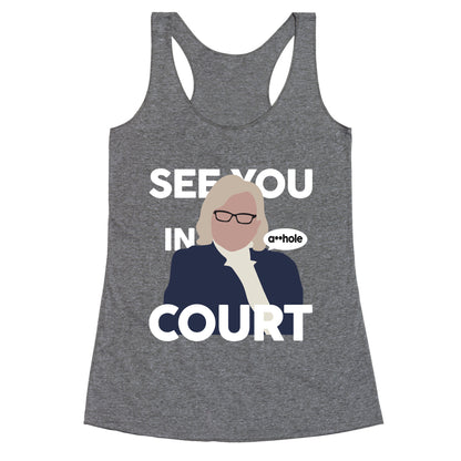 See You In Court Governor Janet Mills Racerback Tank