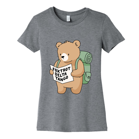 Foxtrot Delta Tango Bear Womens Cotton Tee