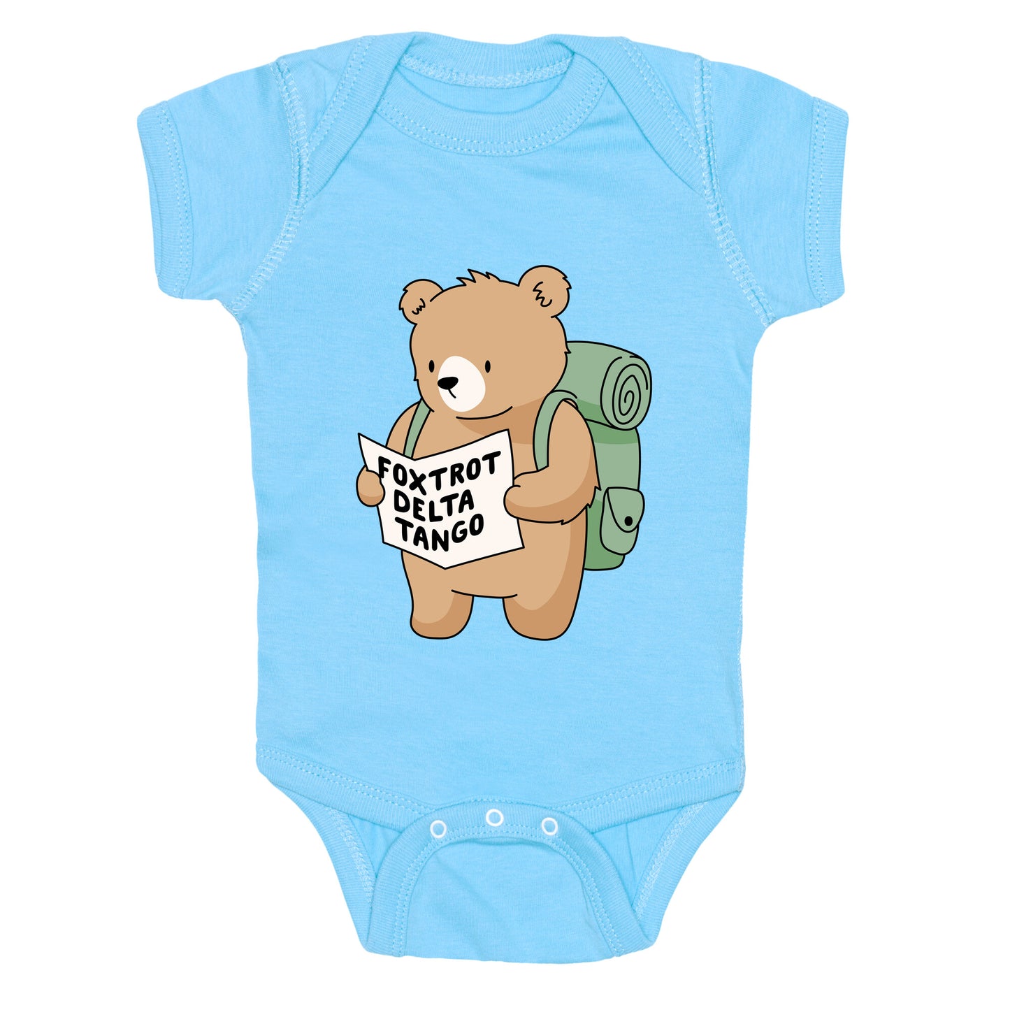 Foxtrot Delta Tango Bear Baby One-Piece